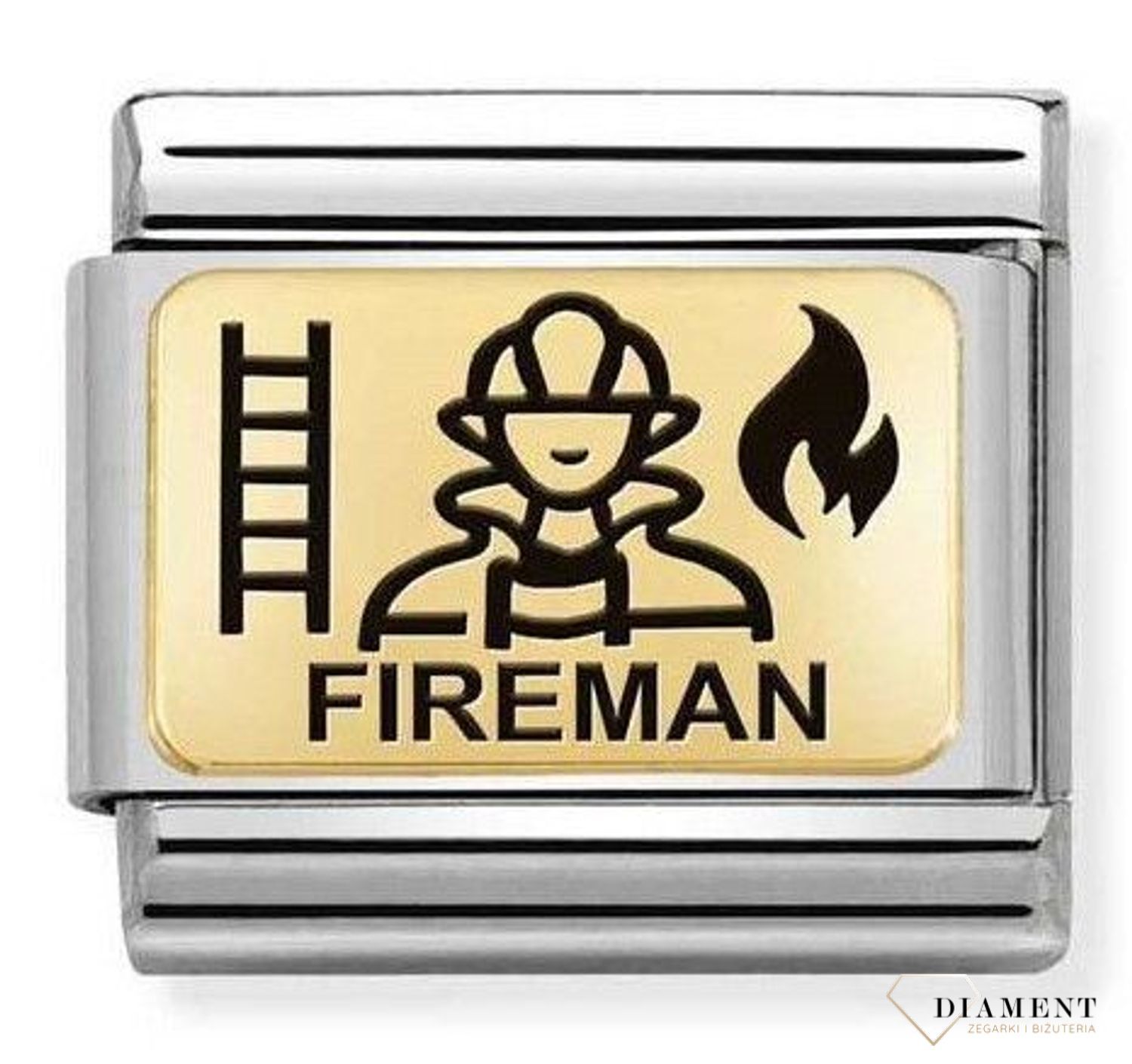 Nomination Link 18K zawieszka złoto 'Strażak' 030166 21 ✓ Zawieszki Nomination ✓ Wyjątkowy prezent ✓ Nomination ✓ Bransoletka Nomination ✓ Bransoletka ze stali ✓ Gwarancja najniższej c.jpg